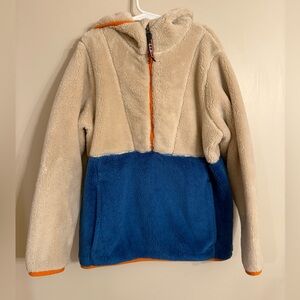 L L Bean Kids Hi Pile Fleece Color Block Pullover Hoodie - Big Kid